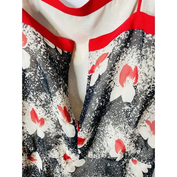 Vtg Laundry Silk Dress 8 Floral Chiffon Bow Whimsigoth Boho 90s Style Deadstock - Picture 4 of 14